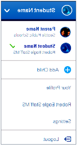 Schoology parent account menu example